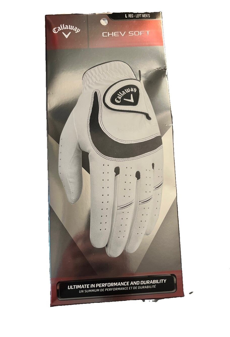 Callaway Chev Soft Men's Left Golf Glove Large Regular White NEW